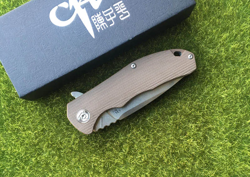 Коричневый CH CH3504-G10 Складной Нож С флиппером D2 лезвие шарикоподшипник G10+ стальная ручка Походный охотничий карманный нож EDC инструменты - Цвет: Коричневый