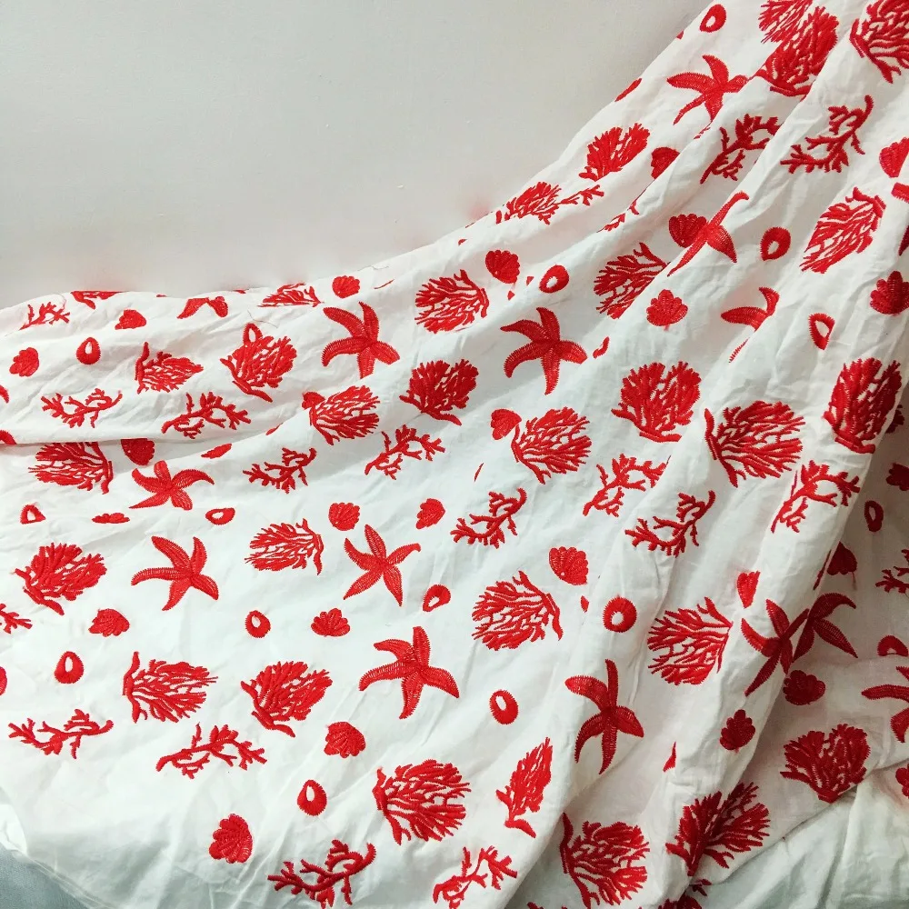 LASUI 1 y = лот новая хлопковая ткань с морскими водорослями для вышивки материалы