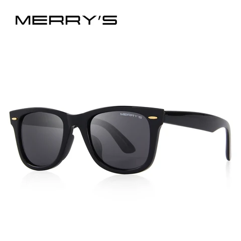 MERRYS Дизайнерские мужские/женские классические ретро поляризованные солнцезащитные очки с заклепками 100% УФ-защита S8140