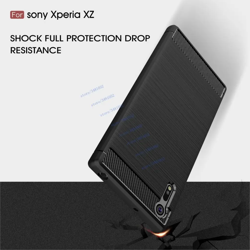 Роскошные Мягкий силиконовый чехол для sony Xperia XZ Dual F8332 F8331 SO-01J углеродного волокна