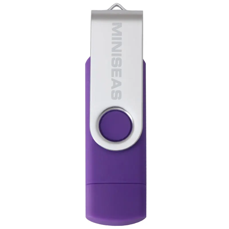 Фиолетовый Miniseas, смартфон, USB флеш-накопитель, флеш-накопитель, 64 ГБ, флешка, 8 ГБ, OTG, внешнее хранилище, микро usb карта памяти, флеш-накопитель, A-10 - Цвет: Фиолетовый