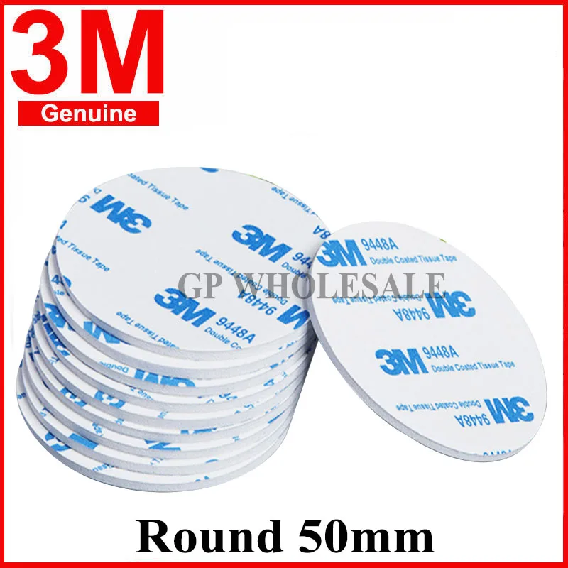 

100pcs 50mm Round 3M 9448A White Double Sided EVA Foam Tape Pad Mounting Tape Auto Car Decorative Article Wall Pendant Home Use