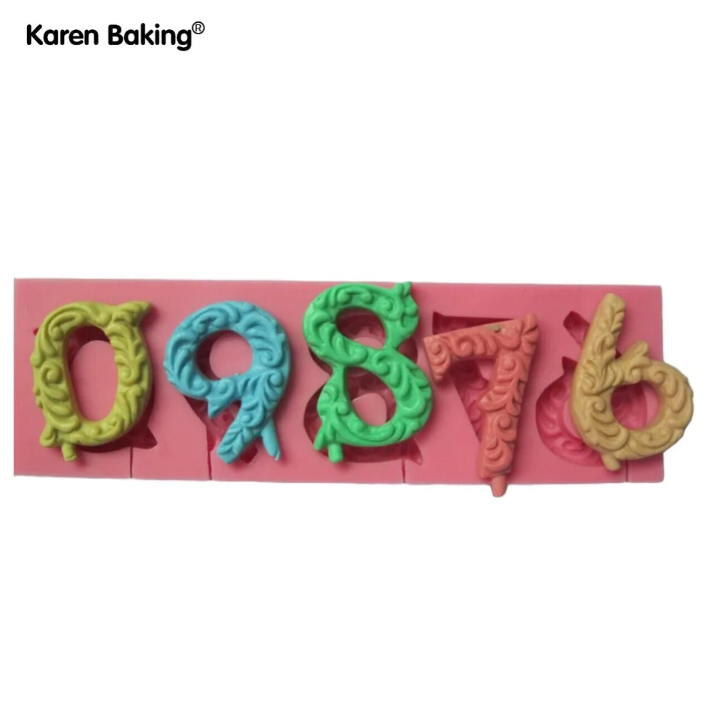 Красивые Номера 3D силиконовые формы с палкой отверстия Посуда столовая Бар