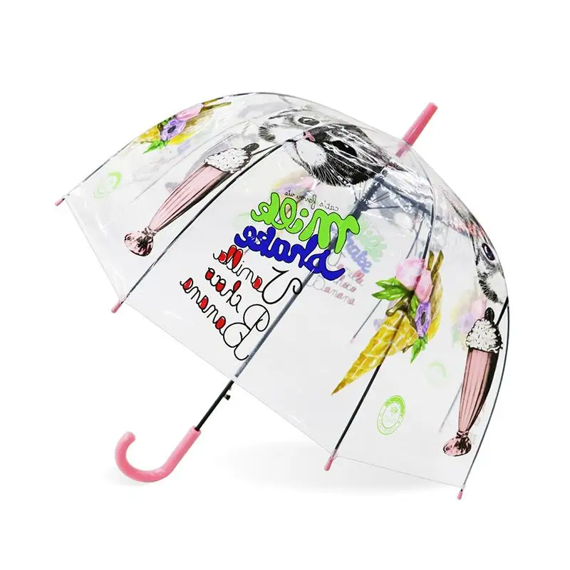 Ice Cream Pink SAFEBET Дети Мороженое зонтик Единорог Прозрачные Зонтики Милый Мультфильм дети зонтик Apollo полуавтоматические Зонты - Цвет: Ice Cream Pink