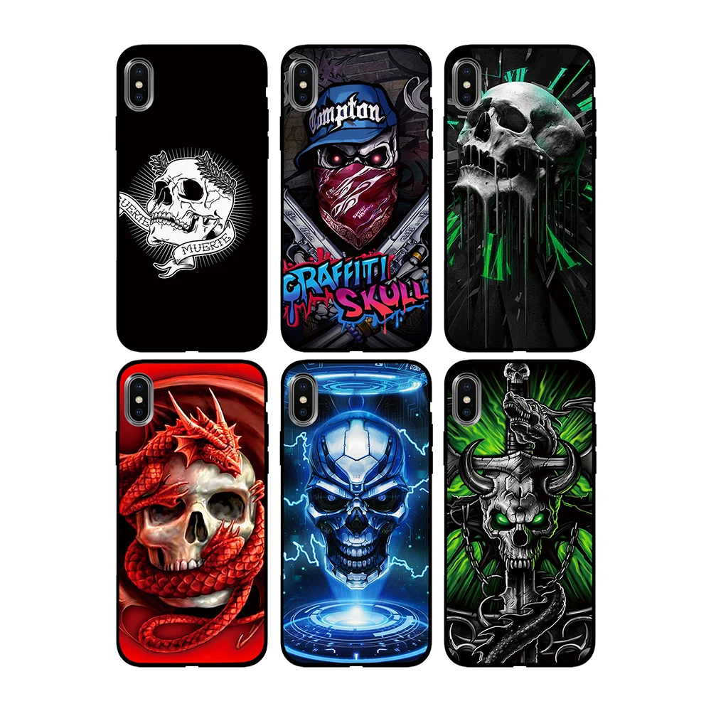 Крутой Скелет Мягкий ТПУ чехол для Apple iPhone 6 6S 7 8 Plus 5 5S SE X XS MAX XR силиконовые чехлы |