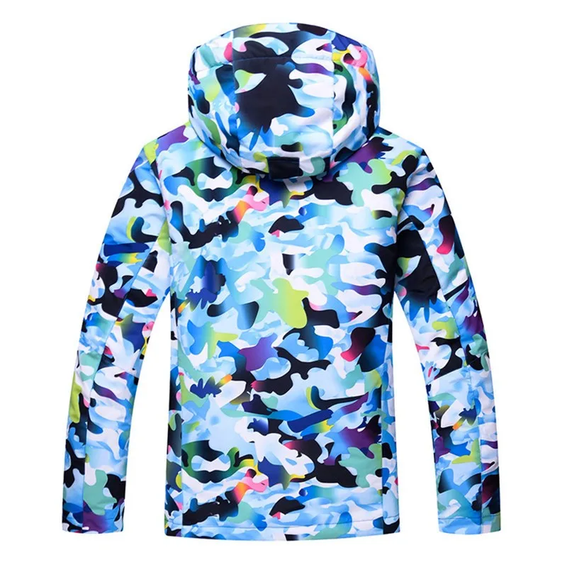 Цвета печатных Для мужчин зимний сноуборд Лыжный спорт куртка Термальность