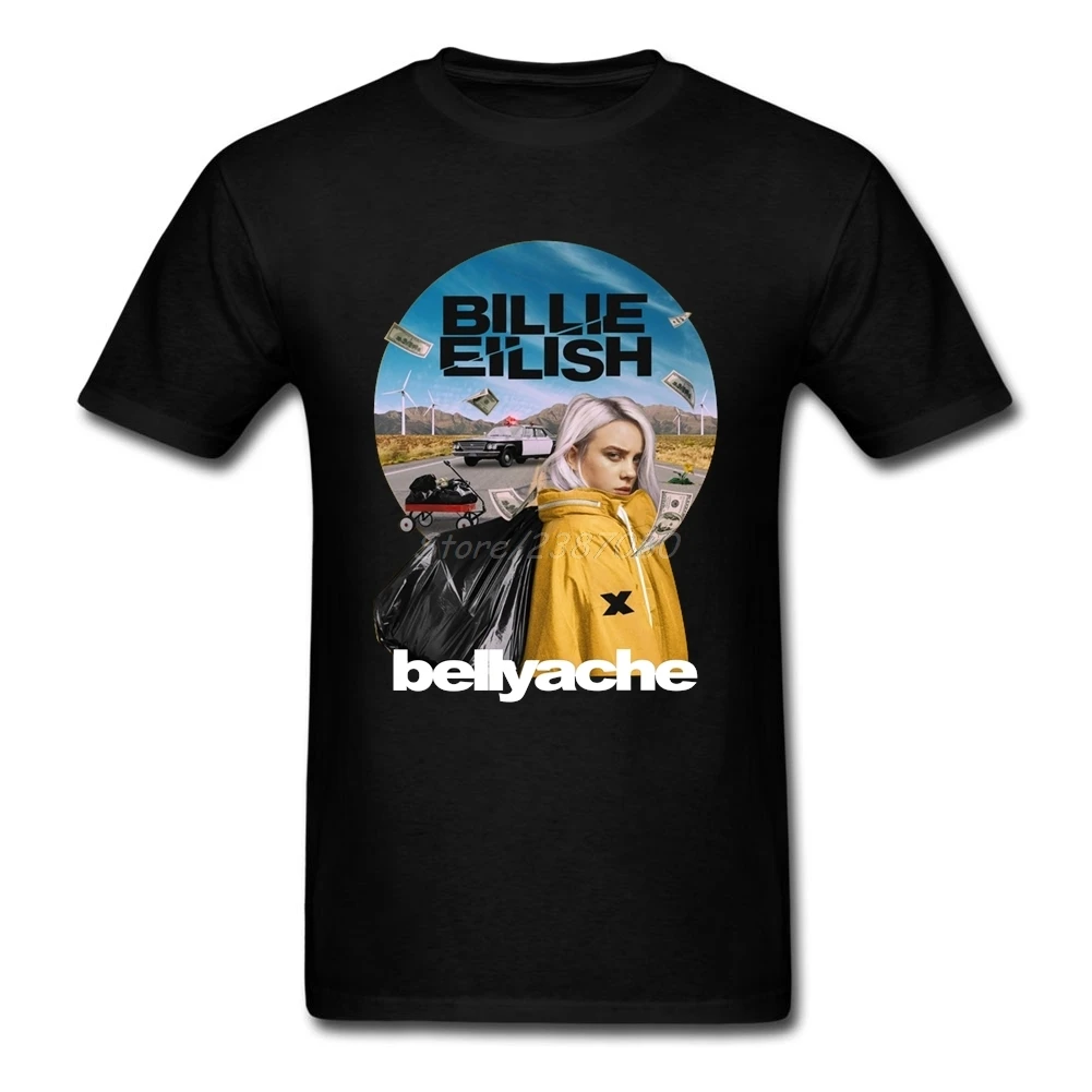 Билли эйлиш музыка Винтаж Футболка хлопок Crewneck короткий рукав футболки для