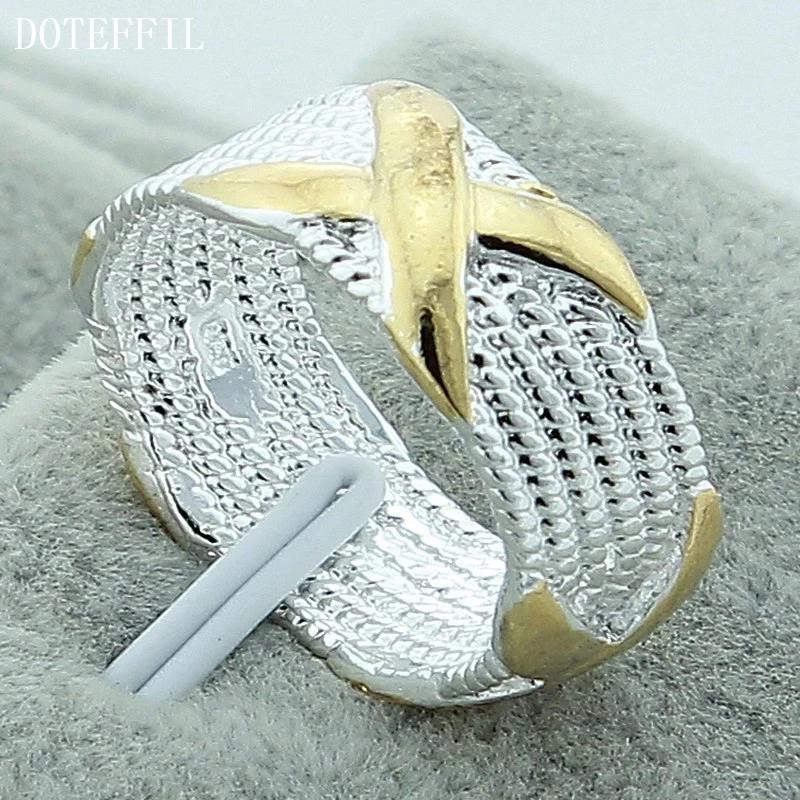 Кольцо DOTEFFIL из стерлингового серебра 925 пробы с буквой X для женщин свадебная