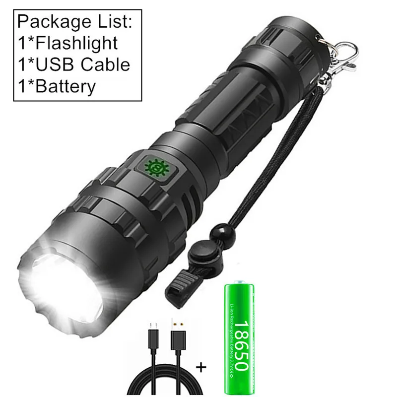 Package B 65000Lums профессиональный светодиодный фонарь для охоты, тактический фонарь для скаута, фонарь L2, USB Перезаряжаемый светодиодный водонепроницаемый фонарь для рыбалки - Испускаемый цвет: Package B