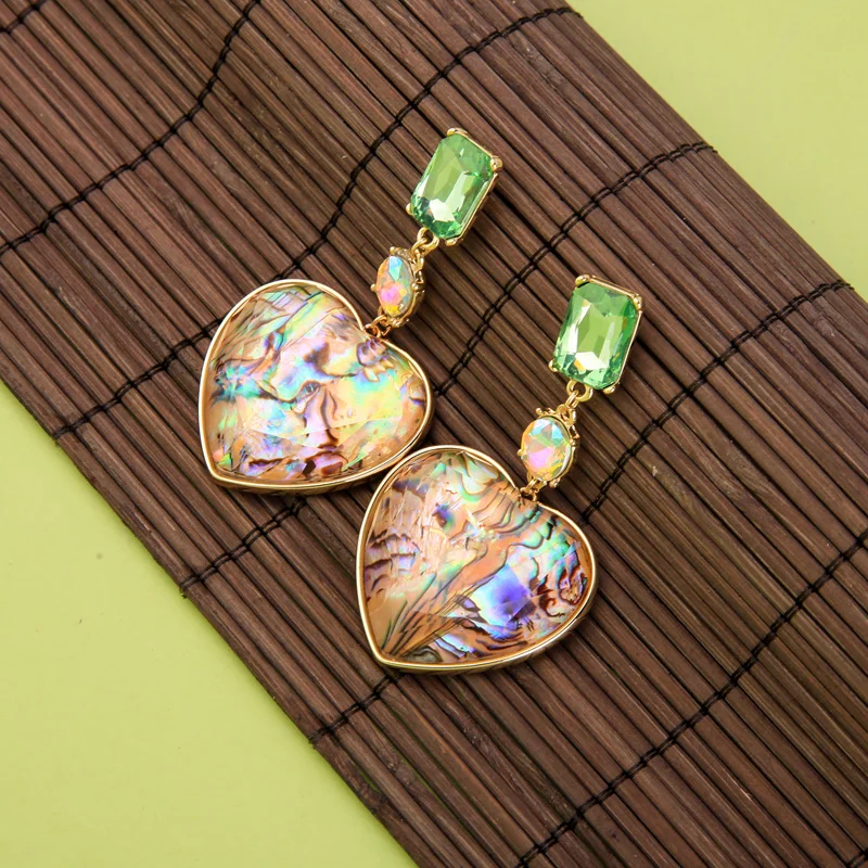 

Милые серьги-гвоздики с кристаллами в форме сердца, розовые акриловые серьги с жемчугом из смолы, геометрическая фигура, Женские Ювелирные ...