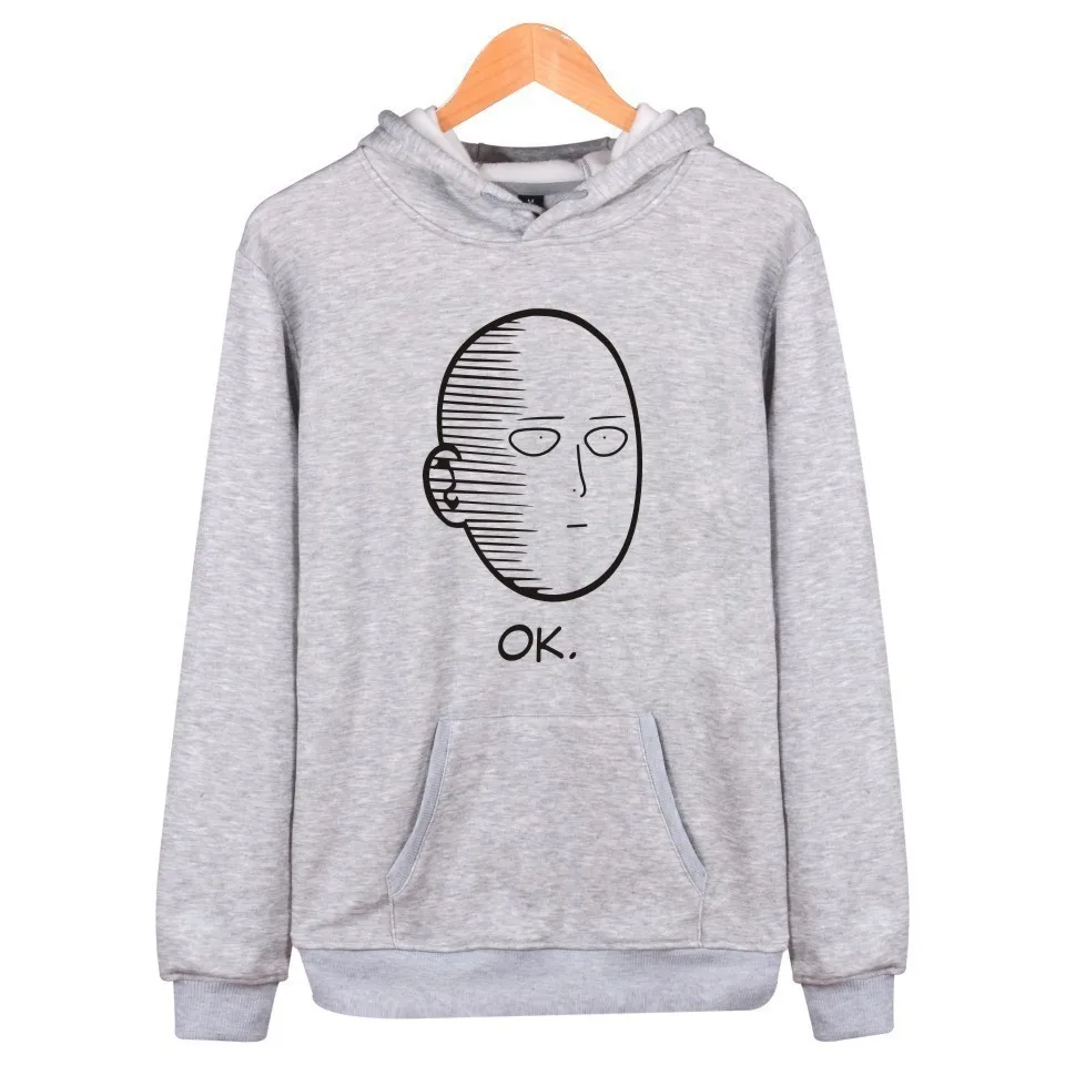 Saitama Hoodies Japanese One Punch Man Printed Hooded Pullovers Fleece Hoodie sweatshirts men women | Мужская одежда
