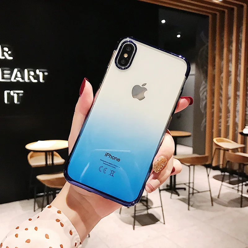 Роскошный мягкий силиконовый чехол для iPhone XS Max, XR, X, 10, iPone, 6 S, 6 S, 8, 7 Plus, 6 Plus, 6splus, 7 Plus, 8 Plus, градиентная задняя крышка для сотового телефона