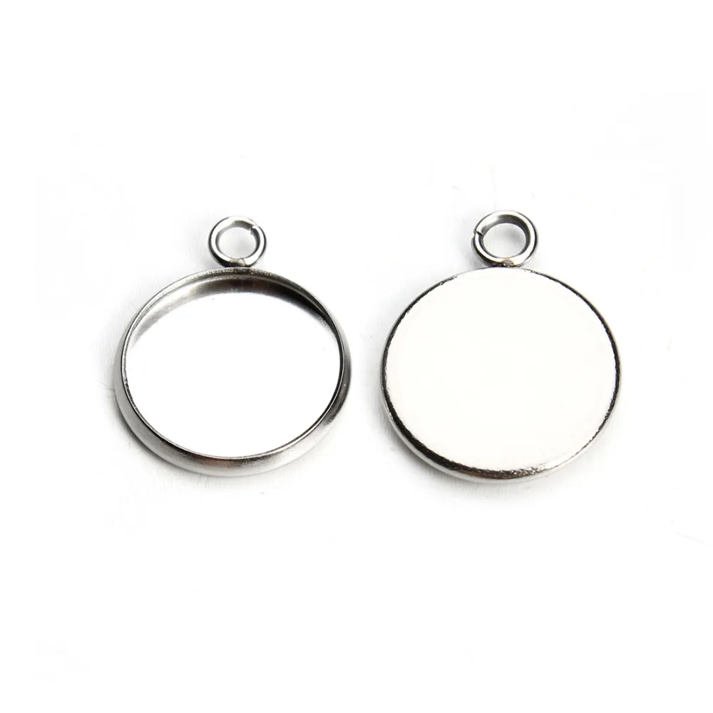 

20pcs High Quality Stainless Steel Pendant Base Cabochon Settings Blank Base Tray for Cabochon Cameo DIY Fashion Jewerly Making