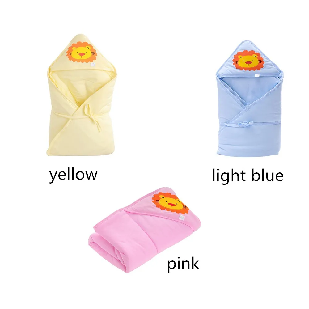 LONSANT детское одеяло из хлопка теплое с рисунком льва капюшоном для пеленания