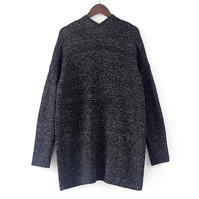 HEFLASHOR 2019 Cotton Solid Cardigan Long Sleeve Knitted Sweater Women Open Stitch Casual Sweters Invierno Loose Mujer |