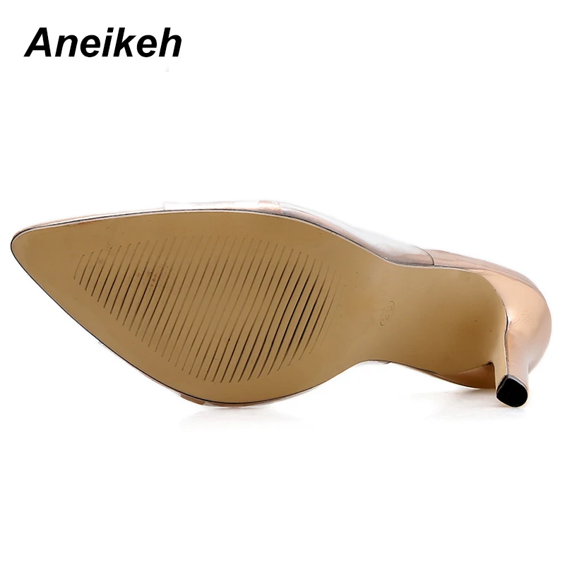 Туфли Aneikeh на высоком каблуке ПВХ Классические пикантные прозрачные заостренный