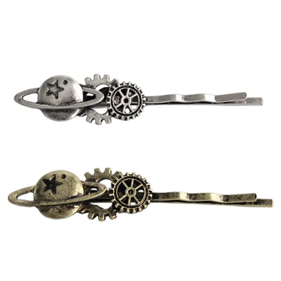 Planet And Gears Steampunk Hairpins Vintage Acessory
