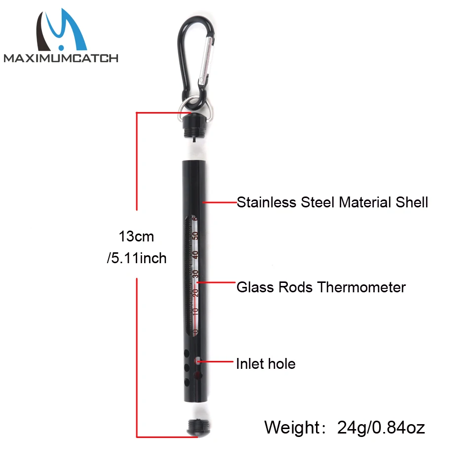 Высококачественный синий/черный/зеленый термометр для рыбалки нахлыстом Maximumcatch