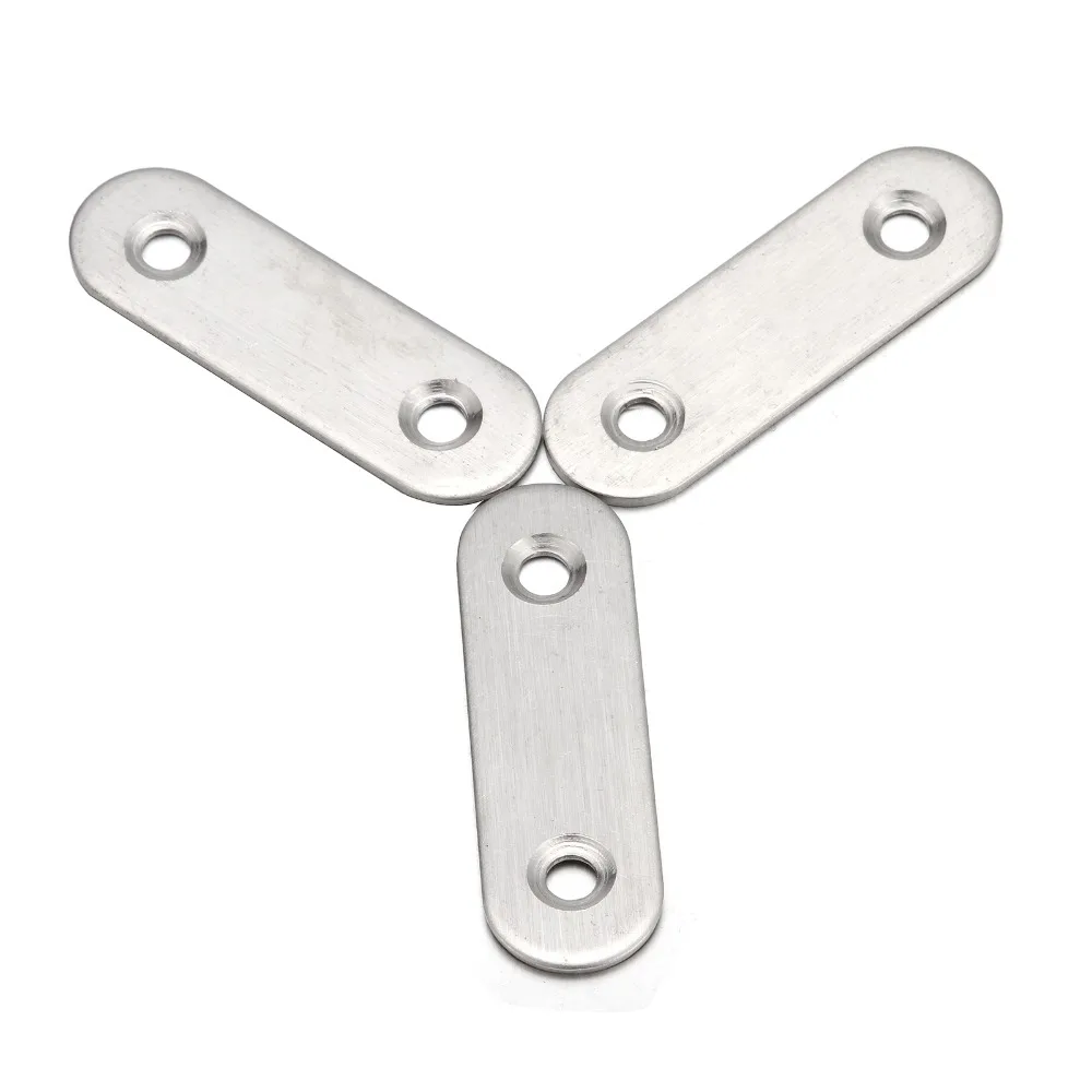 10pcs Stainless Steel Corner Brackets Flat Straight Brace Mending Plates Fixing Repair | Обустройство дома