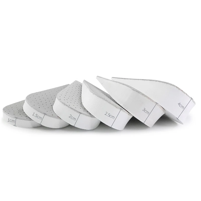 Half Height Increase Elevator Shoes Insoles for Men up 15 to 40 mm Pigskin Insole Inserts foot care pads  Leather material