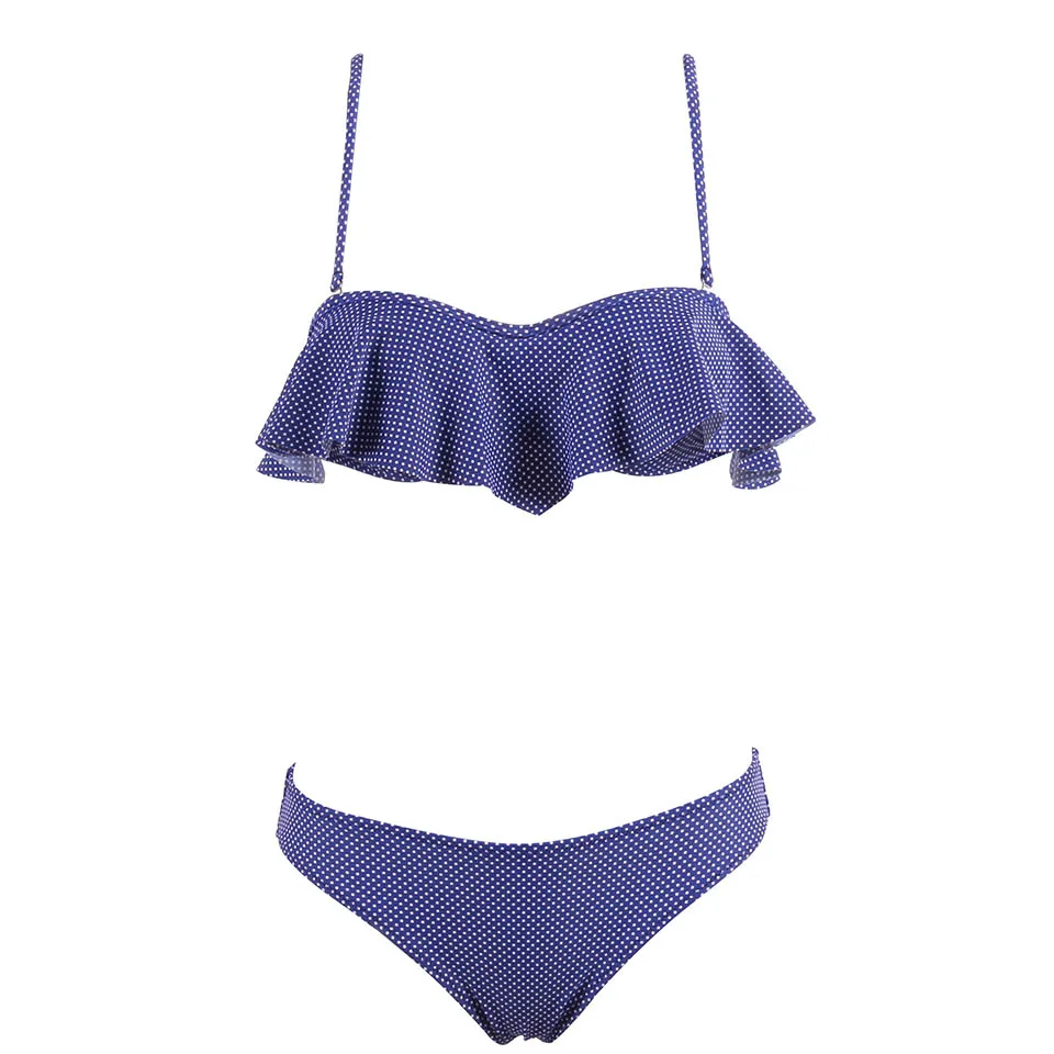 Dark Blue TQSKK бикини женский купальник сексуальный купальник бандо бразильский Одноцветный бикини купальный костюм винтажная пляжная одежда бикини набор - Цвет: Dark Blue