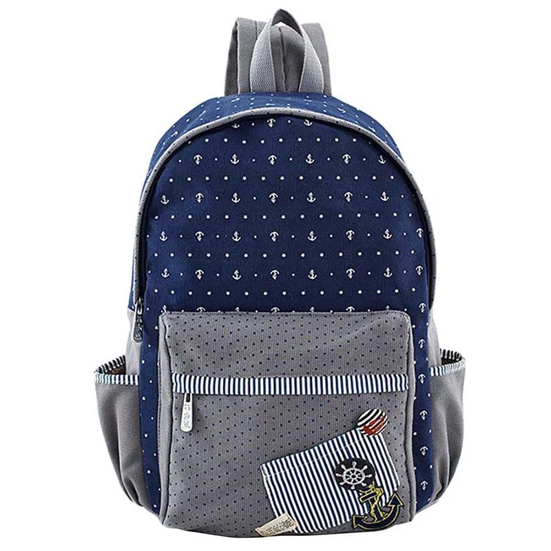 Coofit Cute Floral Stars Printing Canvas Backpack For Women Causal School Bagpack Girls Teens Youth Travel Laptop Daypack | Багаж и сумки