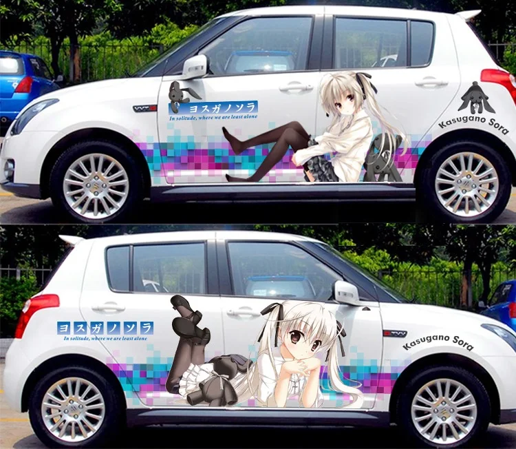 2 шт. настраиваемый с рисованным аниме автомобильный Стайлинг наклейки на