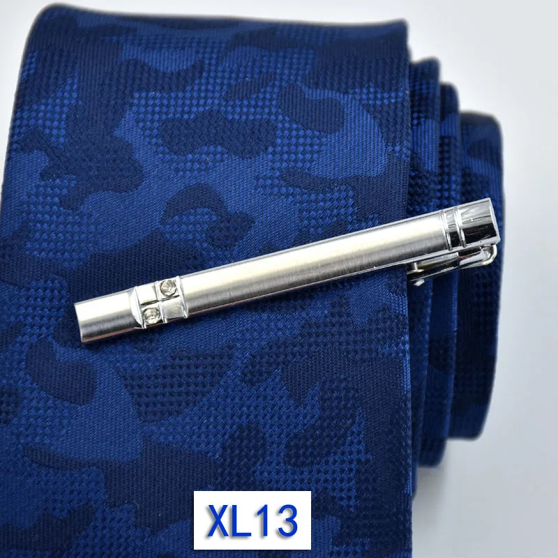 XL13 Простой металлический Серебряный зажим для галстука для мужчин Свадебный галстук застежка зажим для галстука джентльмен галстук бар блестящая резинка булавка для мужчин s подарок Hanukka - Окраска металла: XL13