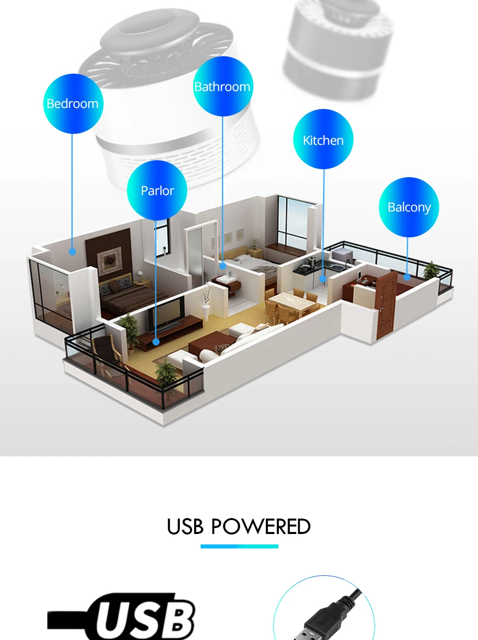 EeeToo USB электрическая ловушка для комаров, лампа Фотокатализ Mute 5V анти-ловушка для комаров светодиодный ночной Светильник лампы Жук ловушка для насекомых Zapper убийца