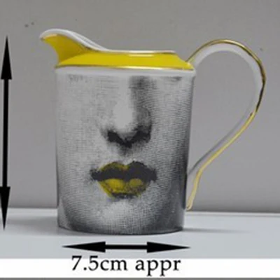 Milk jug Винтажный Золотой кофейный набор Fornasetti, чайник, сахарный горшок, молочный кувшин, керамические кофейные чашки, наборы чайных чашек, посуда для напитков, кухонный домашний декор, подарок - Цвет: Milk jug