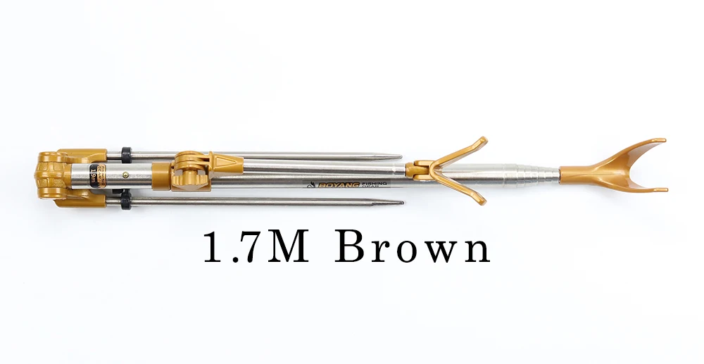1.7M-Brown JOSBY 1,7 м 2,1 м 2,3 м портативный выдвижной складной держатель для удочки из нержавеющей стали 5 цветов телескопический держатель для удочки - Цвет: 1.7M-Brown