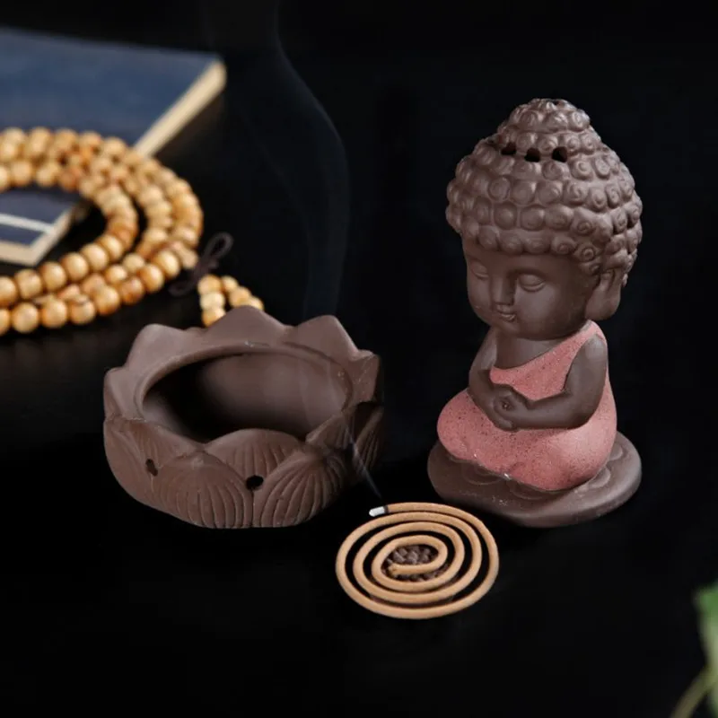 Керамическая статуя Будды благовония горелка печь сандаловое дерево домашний