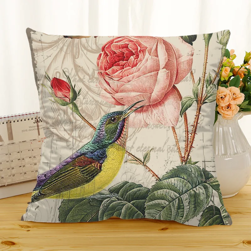 Европейские классические Винтаж птица цветок Чехлы Kussens Woondecoratie Nordic 45x45 см