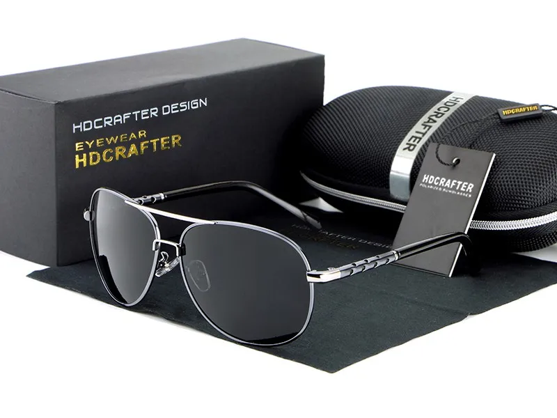 HDCRAFTER, высокое качество, модные мужские солнцезащитные очки для вождения,, поляризационные, оправа из алюминиевого сплава, очки, аксессуары для мужчин