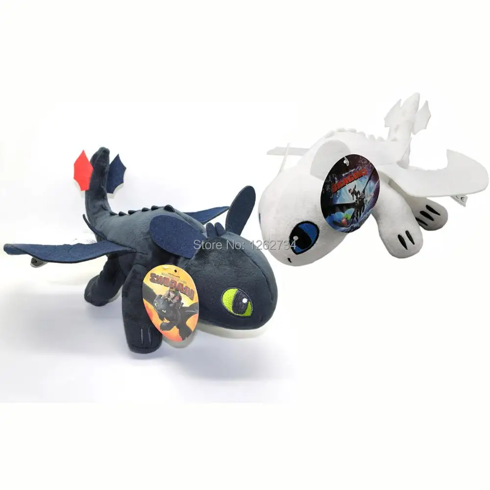 2 цвета Light Fury Night Fury 1" 25 см плюшевая игрушка, фигурка куклы в розницу