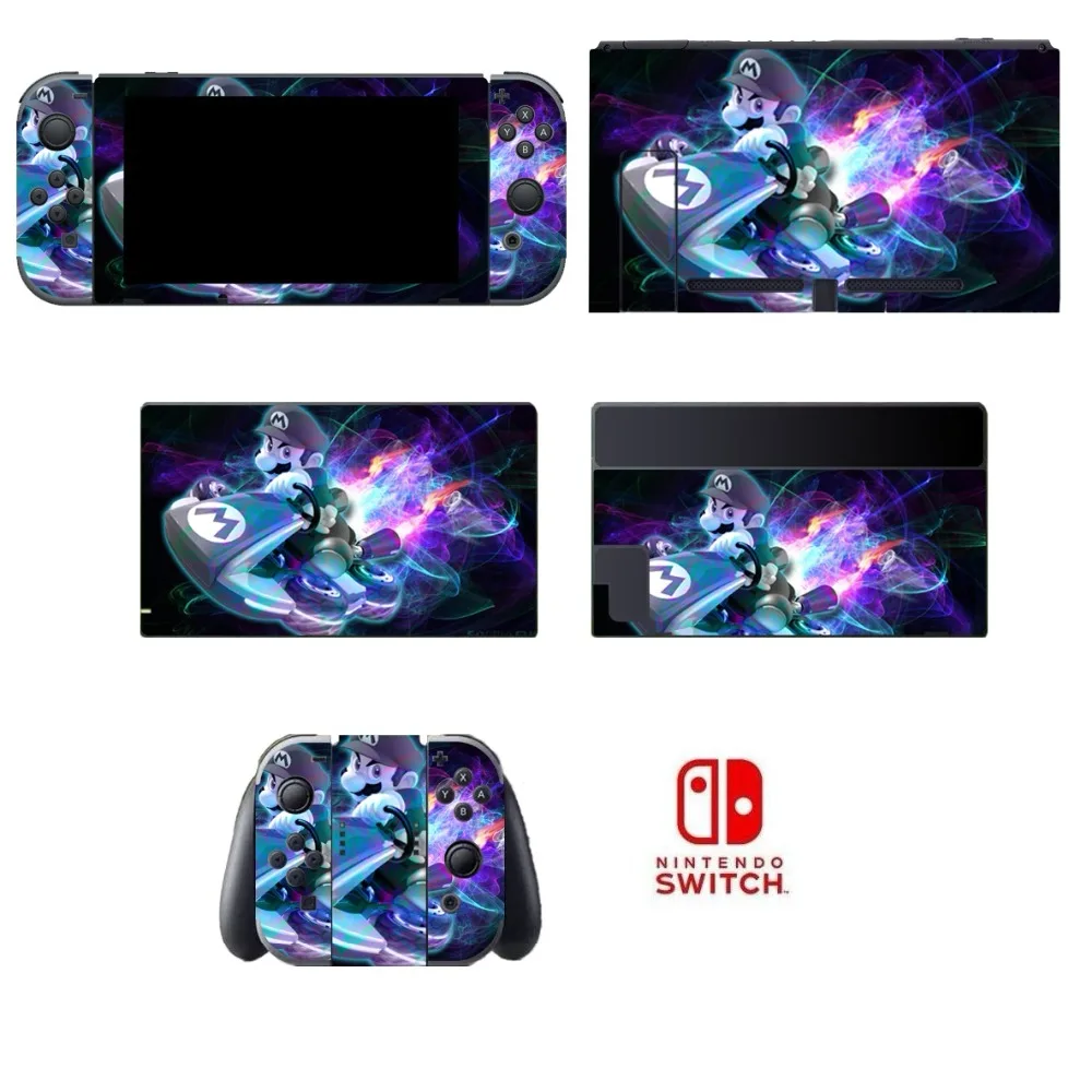 Супер MARI0 картинг Виниловая наклейка для кожи Защитная Для Nintendo переключатель