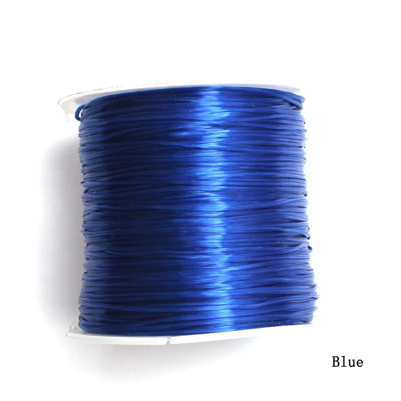 Blue 10 цветов 60 м/рулон нейлон эластичная нить 0,6 мм Шнур тесемка, нитка бисер DIY ремесло для изготовления ювелирных изделий - Цвет: Blue