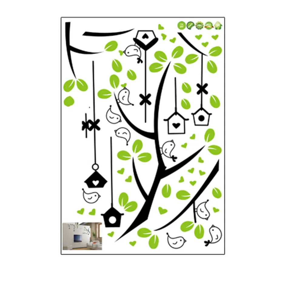 1 шт. Красивая семейная фоторамка Летающие птицы дерево настенные наклейки