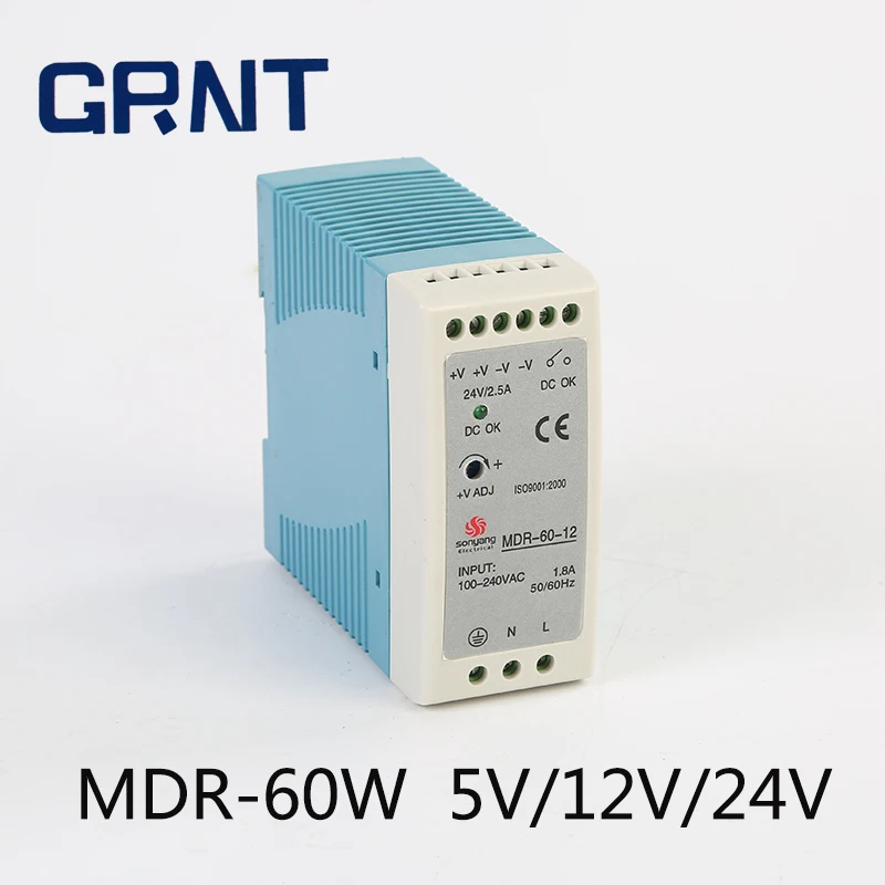 MDR-60W-5V/12V/24V Din Rail ультратонкий одновыходной импульсный источник питания