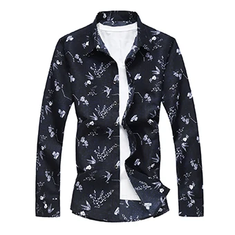 7805p38 LONMMY плюс размеры 6XL 7XL гитары повседневные мужские рубашки slim fit с длинным рукавом для мужчин s рубашки для мальчиков платье Гавайские рубашки одежда - Цвет: 7805p38