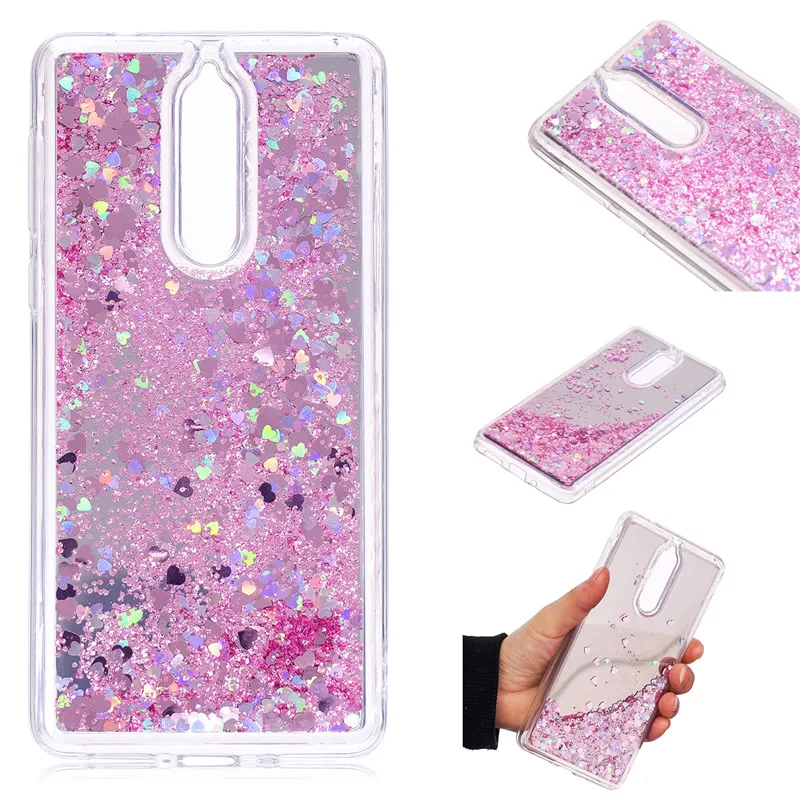 Жидкий блеск Зеркало чехол для Coque Nokia 8 Чехол Телефона 5 3 дюймов Задняя крышка