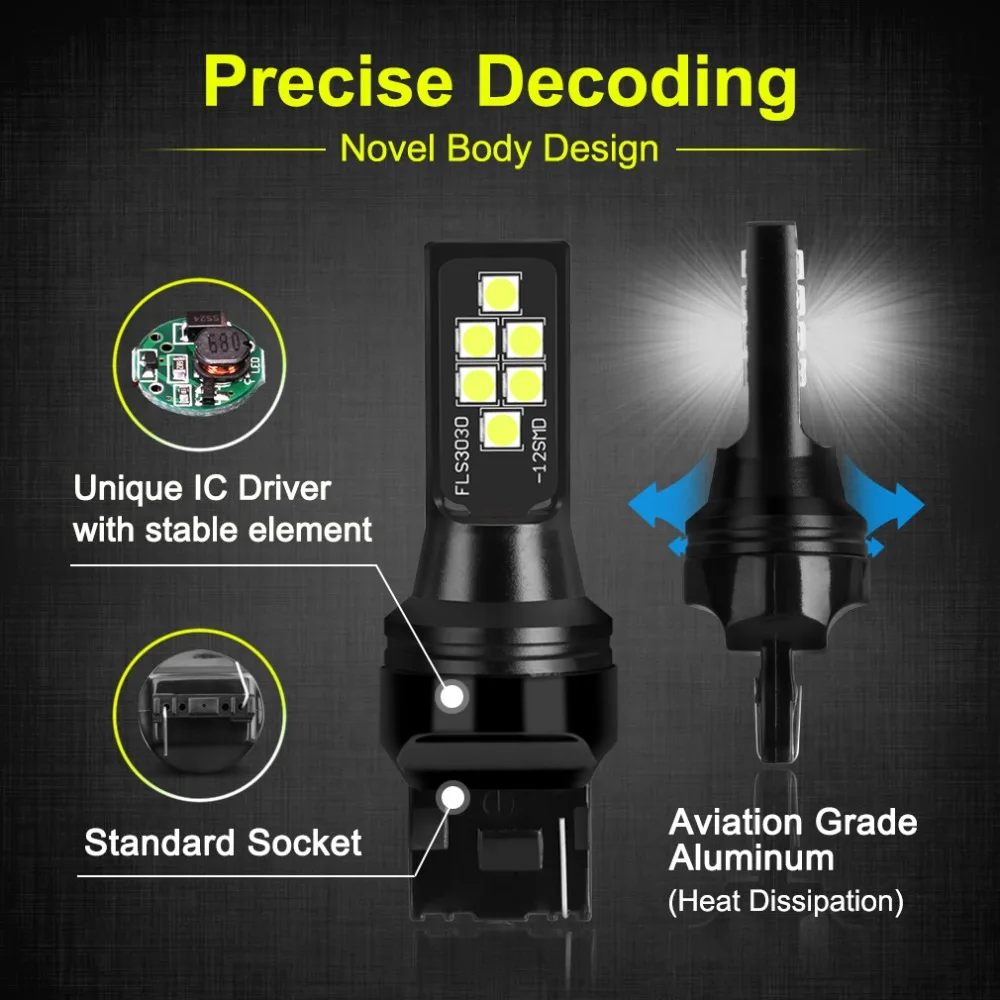 СВЕТОДИОДНЫЙ Автомобильный светильник S & D T20 W21W 7440 12 SMD 3030 чипов задний стоп