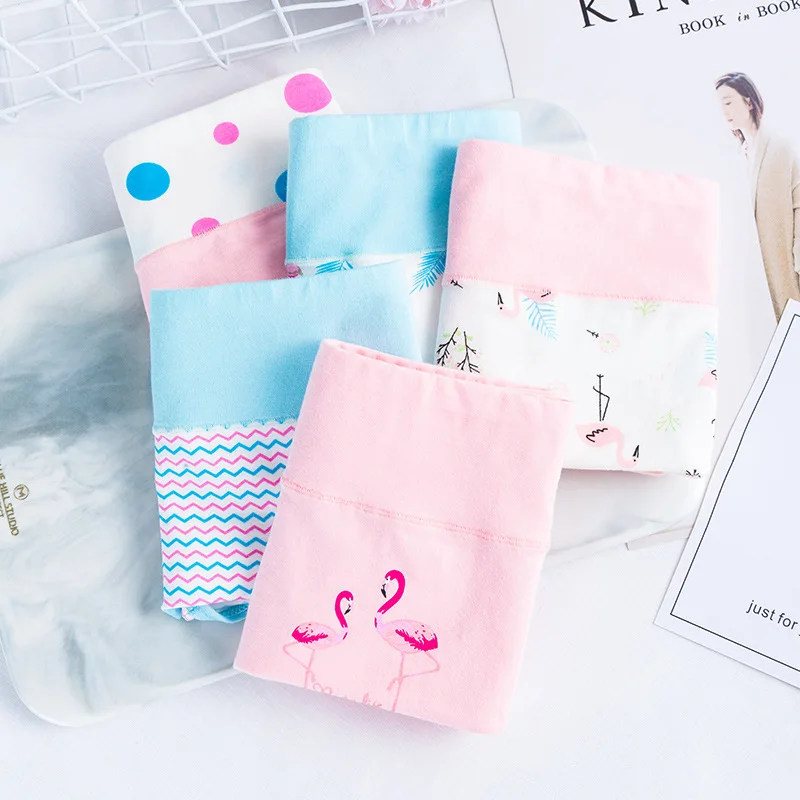 Трусы для женщин с высокой посадкой хлопковое нижнее белье женское трусы принтом