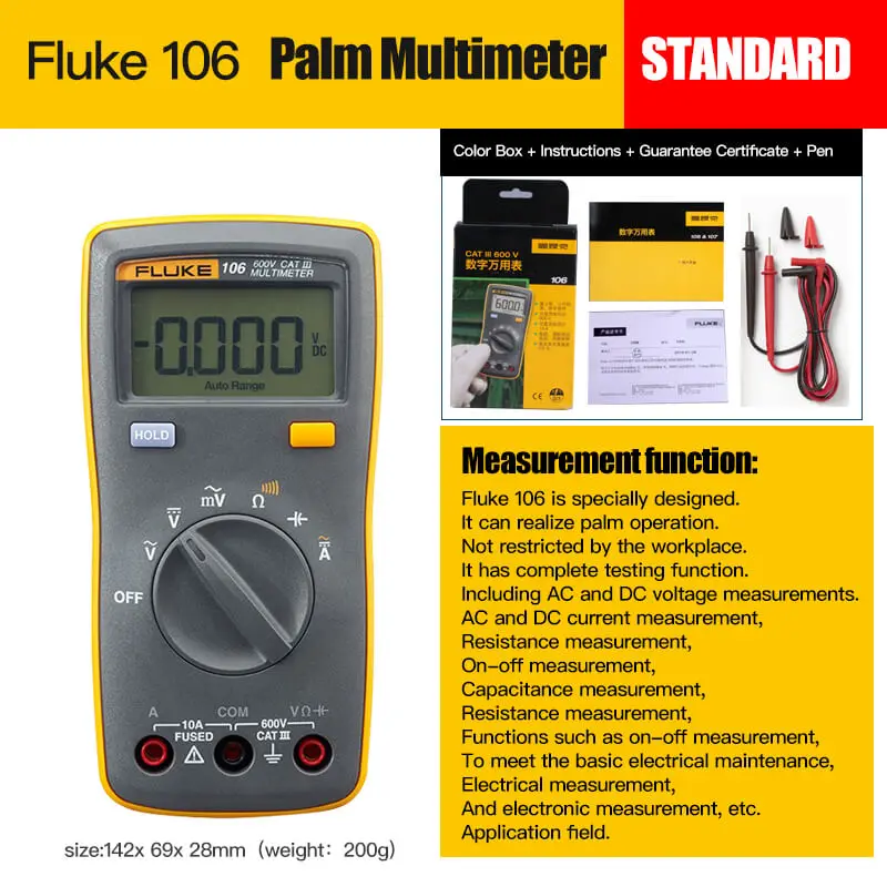 Fluke F15B+ цифровой мультиметр высокоточный автоматический портативный мультиметр - Цвет: F106
