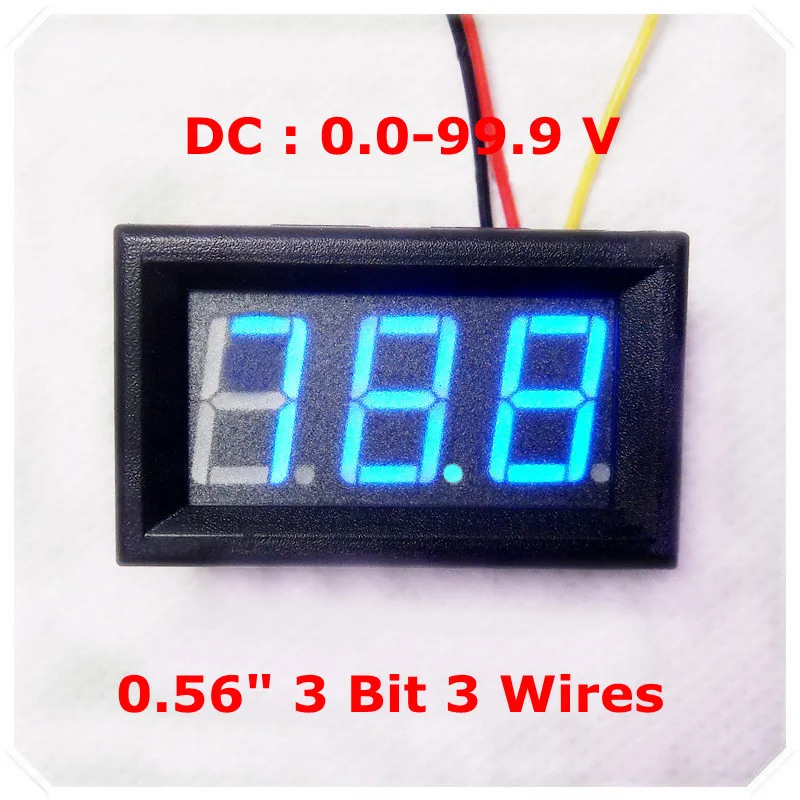 RD LED Цвет дисплея 0.56 &quotЦифровой вольтметр DC: 0 100 В три провода 3 Бит Напряжение