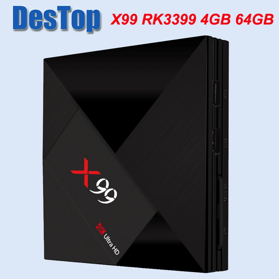 X99 4GB 64GB с двумя камерами, процессор Rockchip RK3399 Android 7,1 ТВ коробка 802.11AC 2,4G 5G двойной WI-FI 2 шт./лот