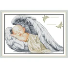 Вечная любовь Рождество маленький ангел рождение экологический хлопок китайские наборы для вышивки крестиком 14 CT посчитано отпечатанный рекламный товар