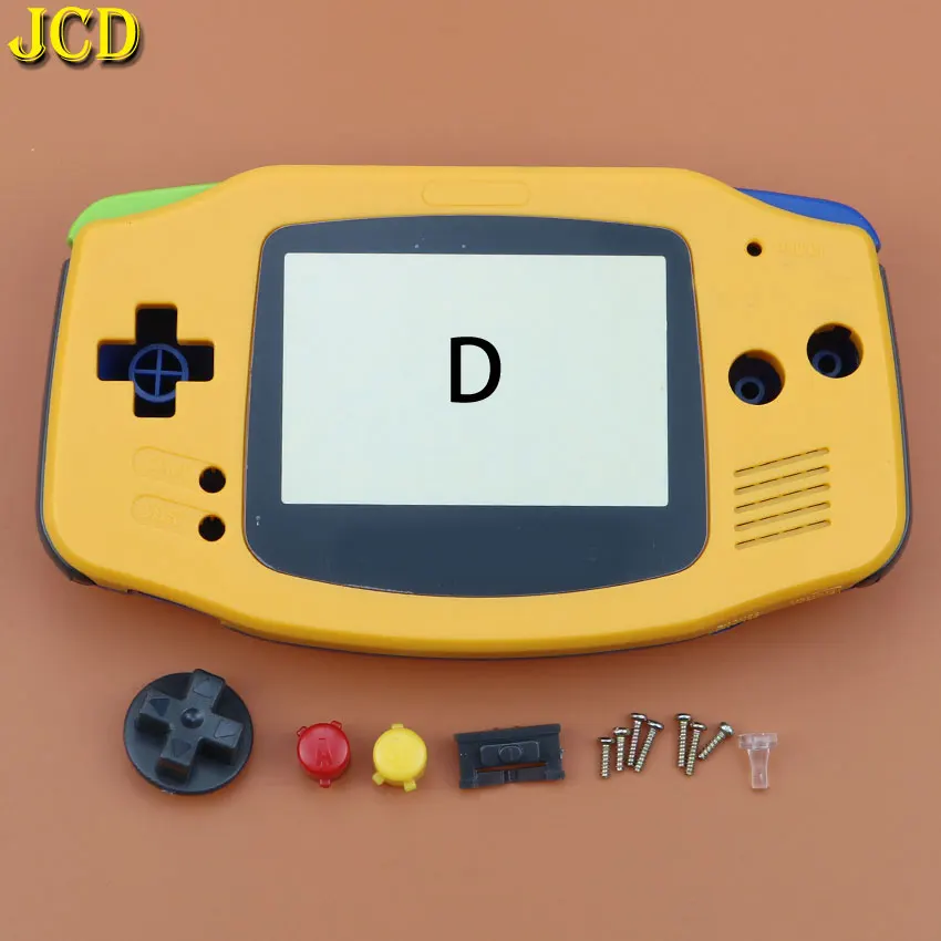 JCD 1 шт. полный комплект корпус Оболочка Чехол+ защита для экрана+ наклейка для Gameboy Advance Игровая приставка GBA - Цвет: Yellow