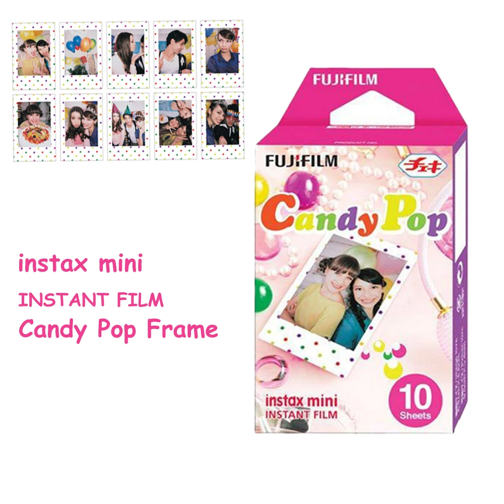 Оригинальная пленка Fujifilm Instax Mini полосатая + конфетная поп белая 3 упаковки для