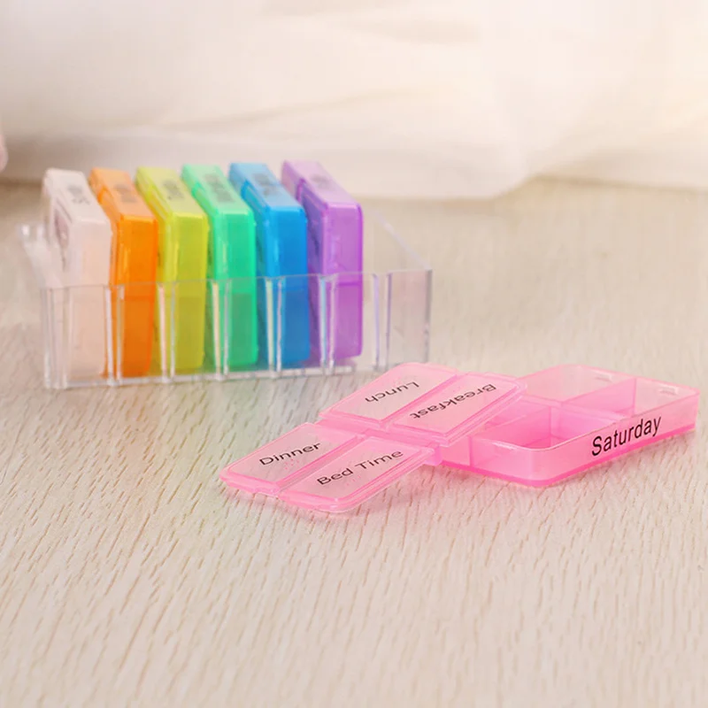 7 дней коробка для таблеток хранения лекарств с зажимом органайзер разветвитель